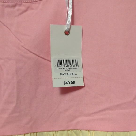 Colorful Womans Mini Multi Pastel Color Dress/Tunic, L, NWT - Picture 3 of 9